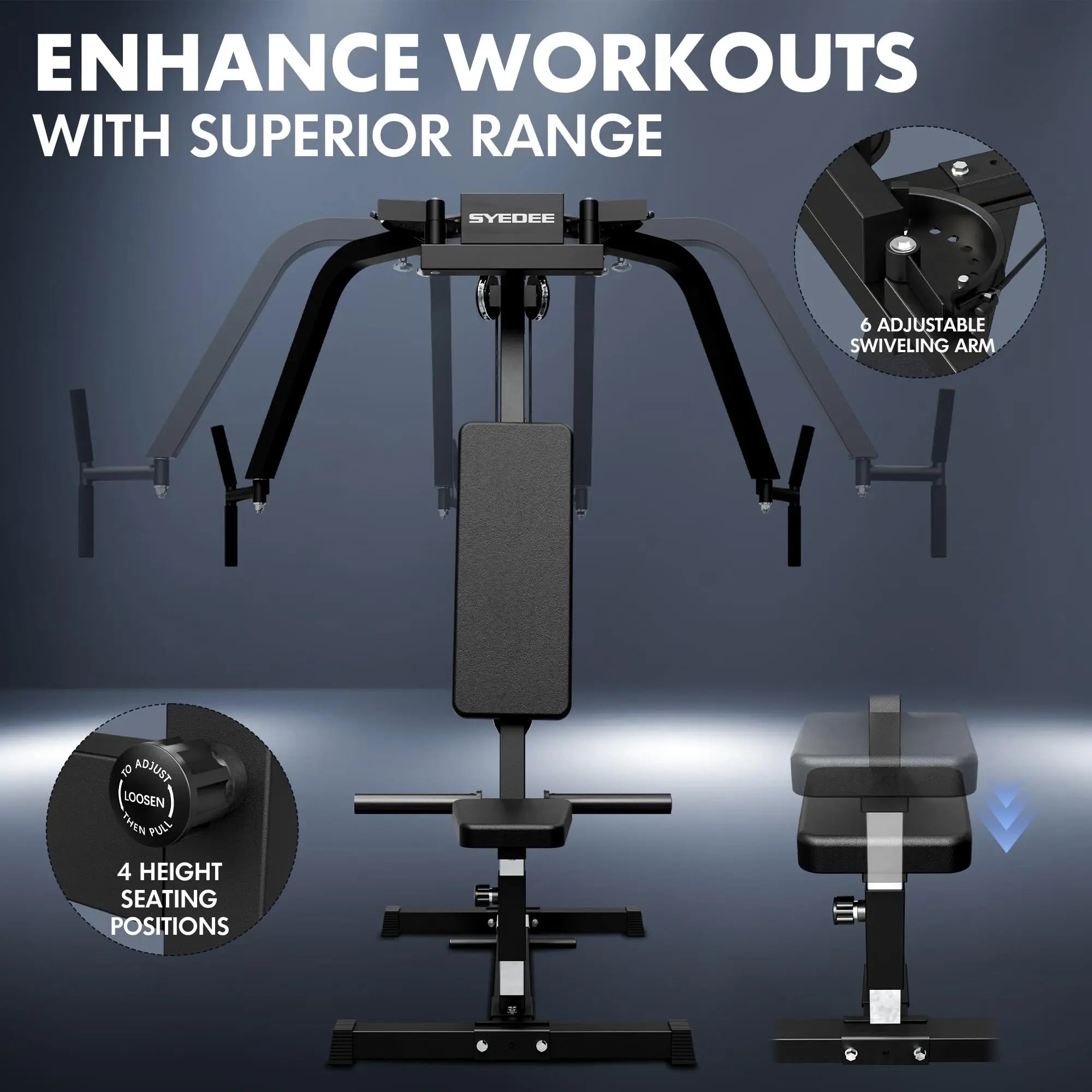 Chest Fly Machine, 350 Lbs Upper Body Specialty Machine for Pectoral and Rear Deltoid, Reverse Delt Machine, Chest, Back, and Shoulder Training for Home Gym Tricep Workout Equipment