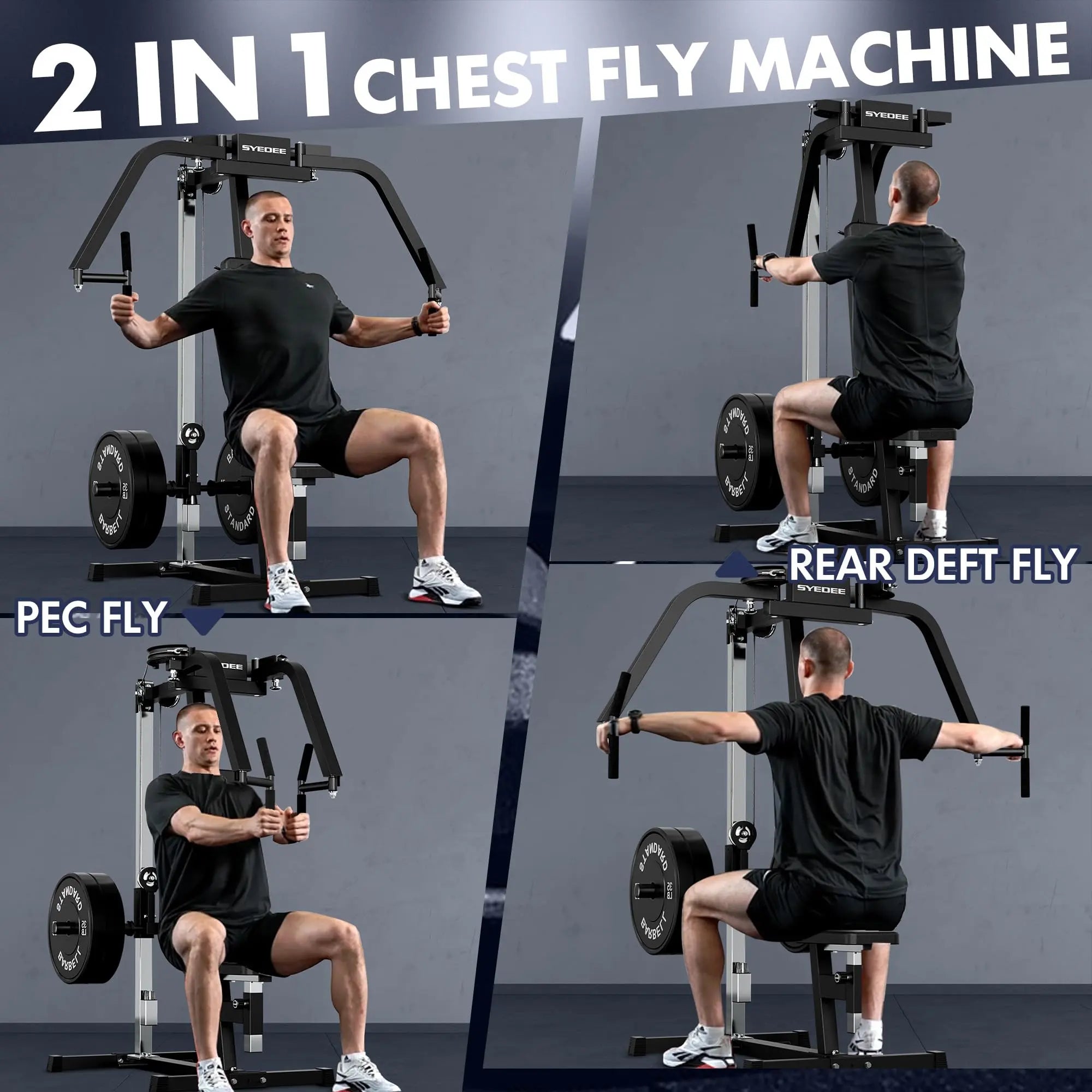 Chest Fly Machine, 350 Lbs Upper Body Specialty Machine for Pectoral and Rear Deltoid, Reverse Delt Machine, Chest, Back, and Shoulder Training for Home Gym Tricep Workout Equipment